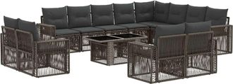 vidaXL Conjunto De Sof&aacute;s De Jard&iacute;n 13 Uds. Gris Y Gris Oscuro Vidaxl