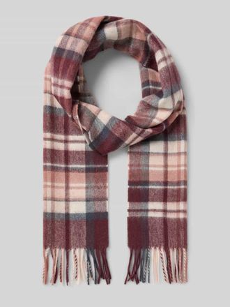 Barbour Schal mit Fransen aus Woll-Kaschmir-Mix in Bordeaux, Gr&ouml;&szlig;e 1