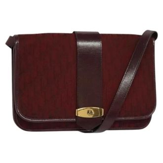 Dior Pre-owned Cross Body Bags, female, Red, Size: ONE SIZE Pre-owned Trotter Canvas Shoulder Bag
