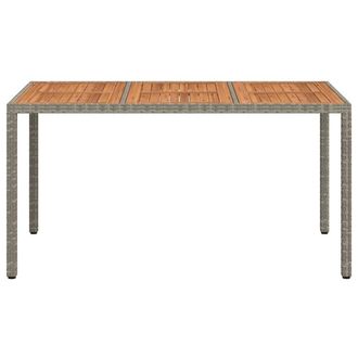 Berkfield Home Durable Garden Dining Table Grey 150x90x75 cm Poly Rattan | Size: 150 x 90 x 75 cm