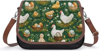 Generic Chicken And Eggs Easter Small Womens Crossbody Bags Shoulder Handbag with Adjustable Strap for Travel