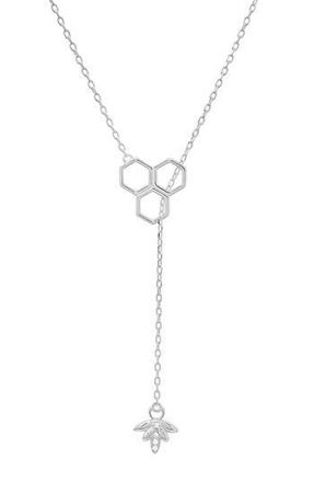 Queen Jewels Sterling Silver Honeycomb & Bee CZ Y-Drop Necklace at Nordstrom Rack