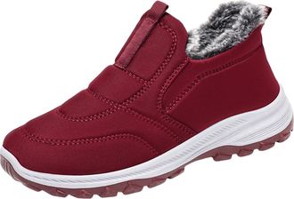 Generic Womens Walking Boots, Winter Shoes Women UK - Classic Wide Fit Shoes Casual Anti-Slip Trekking Boot Comfy Fleece Lined Trainers Shoe Basic Warm Boots 