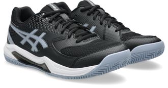 Asics Tennisschuh ASICS GEL-DEDICATE 8 CLAY, Herren, Gr. 42,5, schwarz, grau blau, Textil, Schuhe Tennisschuh, Sandplatzschuhe f&uuml;r Aschepl&auml;tze