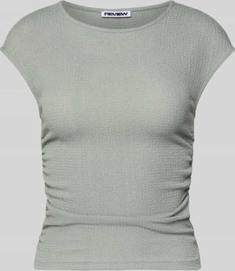 Review Strukturiertes T-Shirt mit Rundhalsausschnitt in Schilf, Gr&ouml;&szlig;e XL