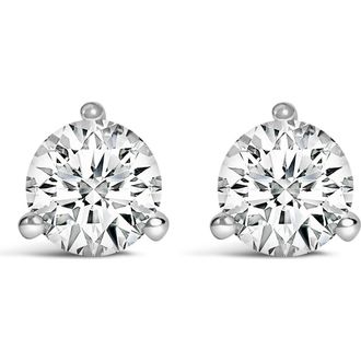 House of Brilliance 14K White Gold 2.0 Cttw 3-Prong Martini Set Lab Grown Diamond Solitaire Stud Earrings at Nordstrom