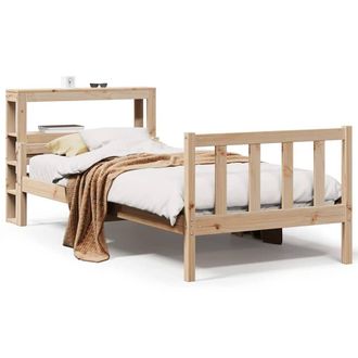 Berkfield Home Bed Frame without Mattress 90x190 cm Single Solid Wood Pine in Light Tan