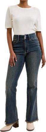 Judy Blue High Waist Double Button Frayed Hem Jeans In Medium Wash