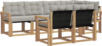vidaXL Conjunto De Sof&aacute;s De Exterior 7 Uds. Blanco Y Gris Claro Vidaxl