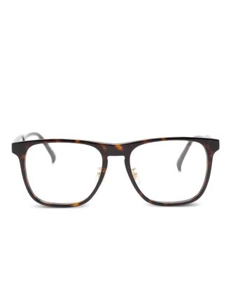 Dunhill rectangle-frame glasses - unisex - Acetate - 54 - Brown