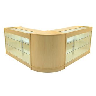 MonsterShop Helios LED Shop Counter Set CM60 & 2 x K1500 - Maple in Beige