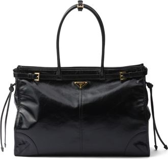 Prada large Bonnie tote bag - women - Calf Leather - OS - Black