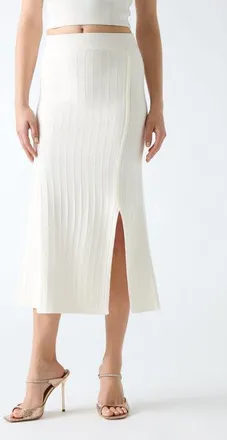 Marciano Kaeda Knit Side Slit Skirt in Open White at Nordstrom, Size X-Small