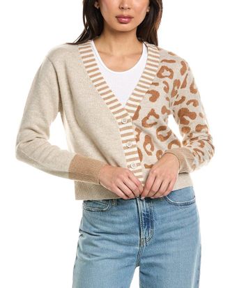 Brodie Mix Animal Wool & Cashmere-Blend Cardigan