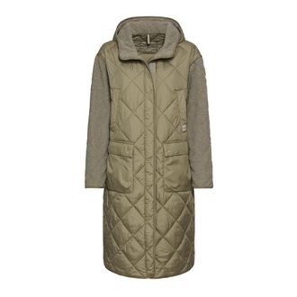 Camel Active Gewatteerde Jas met Capuchon en Zakken - Dames - Parka Jassen - Groen - M - Jassen