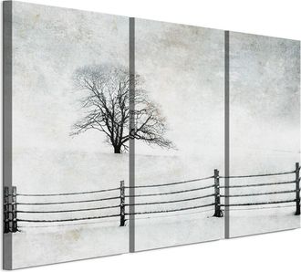 OEM Cuadro Sobre Lienzo Italiano De 90 X 60 Cm, Tr&iacute;ptico - Estilo Minimalista - Naturaleza Cuadro Sobre Lienzo Italiano De 120 X 80 Cm, Tr&iacute;ptico - Estilo 