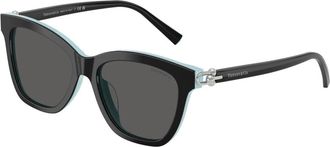 Tiffany & Co. Stijlvolle zonnebril voor vrouwen - Dames - Zonnebrillen - Zwart - 54 MM - Accessoires