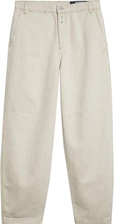 Jacquemus Le de-N&icirc;mes Paysan Straight Leg Jeans in Light Beige at Nordstrom, Size 30
