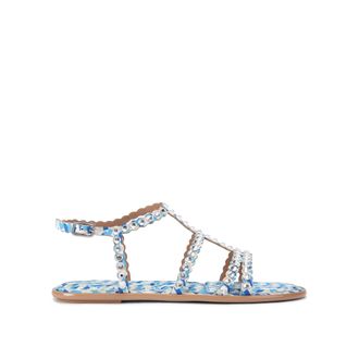 Carvela Womens Confetti Flat Sandals - Blue Fabric - Size UK 6