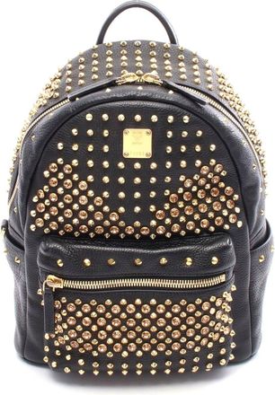 MCM Visetos Studded Backpack Black