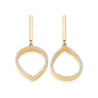 Monica Vinader Naida Lotus Diamond Open Drop Earrings, Gold Vermeil on Silver