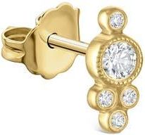 Maria Tash Five Diamond Trinity Stud Earring in Yellow Gold at Nordstrom