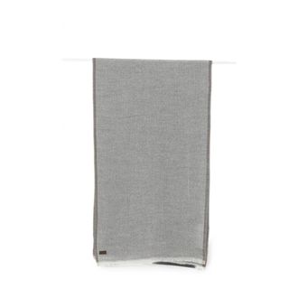 Canali Micro Visgraat Sjaal - Heren - Accessoires - Grijs - Maat: ONE Size Wol