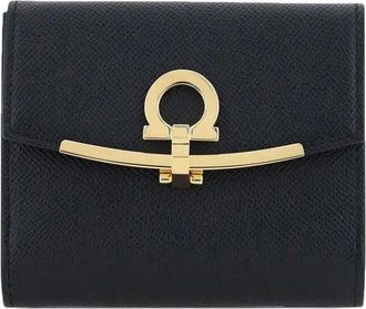 Ferragamo Clasp Leather Card Case
