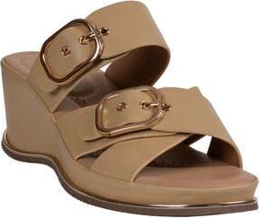 Good Choice Shoes Olana Platform Wedge Slide Sandal in Gold at Nordstrom Rack, Size 8.5