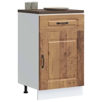 Berkfield Home Kitchen Base Cabinet Kalmar Old Wood Engineered Wood in Brown