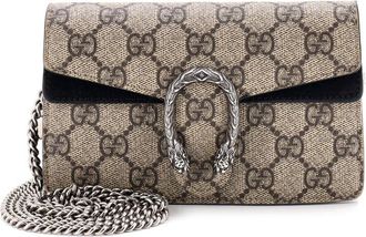 Gucci Black Gg Coated Canvas Dionysus Bag Super Mini (Authentic Pre-Loved)
