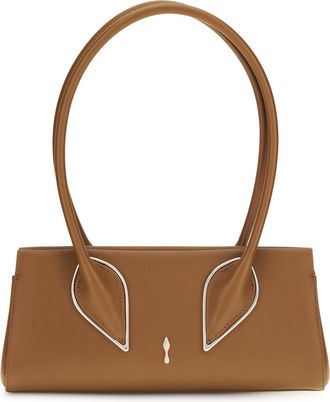 Christian Louboutin Womens Shoulder Bag Venus Calfskin Tan Calf Leather