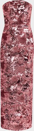 Helsi Leslie Strapless Sequin Column Gown
