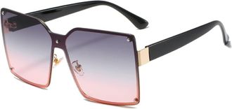 Generic Ladies Square Large Frame Retro Sunglasses, Outdoor Vacation Sun Shading Glasses (Color : G, Size : Medium)