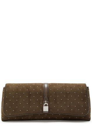 Stella McCartney Stella Mccartney Ryder Studded Faux Suede Pochette - Moca - One Size