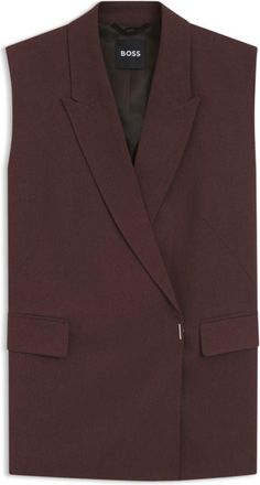 BOSS Relaxed-fit vest in a linen blend