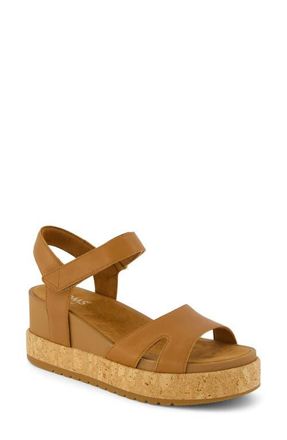 Toms Alana Wedge Sandal in Medium Brown/Cork at Nordstrom, Size 5.5
