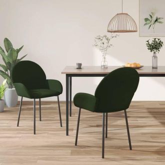 Nova Sillas De Comedor 2 Unidades Terciopelo Verde Oscuro Vidaxl
