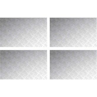 vidaXL Checker Plates 4 pcs Silver 80 x 50 cm Aluminium Vidaxl