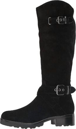 Marc Fisher Womens Misty 2 Suede Leather Tall Combat Boots In Black