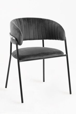 Regalos Miguel Regalos Miguel - Sillas Comedor - Silla Moniel Black Terciopelo - Gris Oscuro