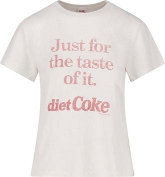 Re/Done White Printed Cotton T-Shirt