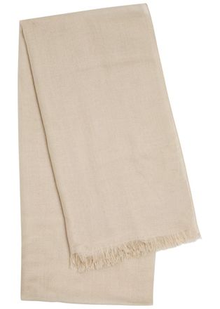 Brunello Cucinelli Cashmere and Silk-blend Scarf - Beige - One Size