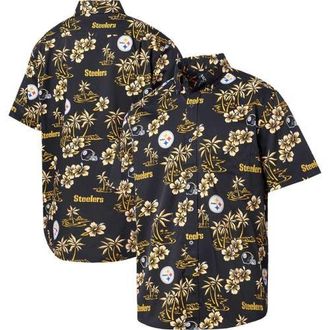 Reyn Spooner Mens Reyn Spooner Black Pittsburgh Steelers Kekai Button-Up Shirt at Nordstrom, Size Small