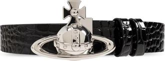 Vivienne Westwood Orb Gesp Riem - unisex - Riemen - Zwart - S/M - Leer - Accessoires