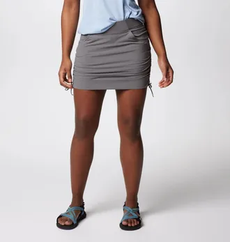Columbia Anytime Casual Skirt Womens Gray 2-Way Stretch Omni-Shade JZZ456