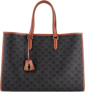 Celine Horizontal Cabas Triomphe Coated Canvas tote bag - Bruin