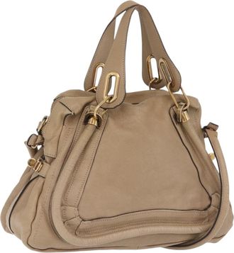 Chlo&eacute; Paraty Top Handle Leather Beige Leather Handbag (Pre-Owned)