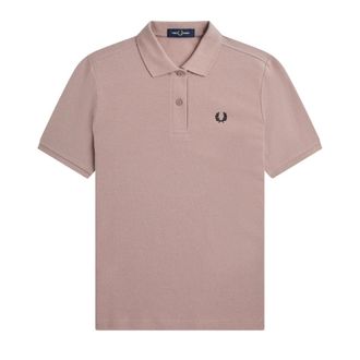 Fred Perry Dames/Dames Logo Poloshirt (Donkerroze)