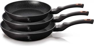 OEM Juego De 3 Sartenes De Granito Berlingerhaus Black Rose Bh-6158